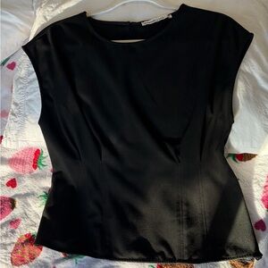 Abercrombie & Fitch Elegant Pleated Black Top – Size M